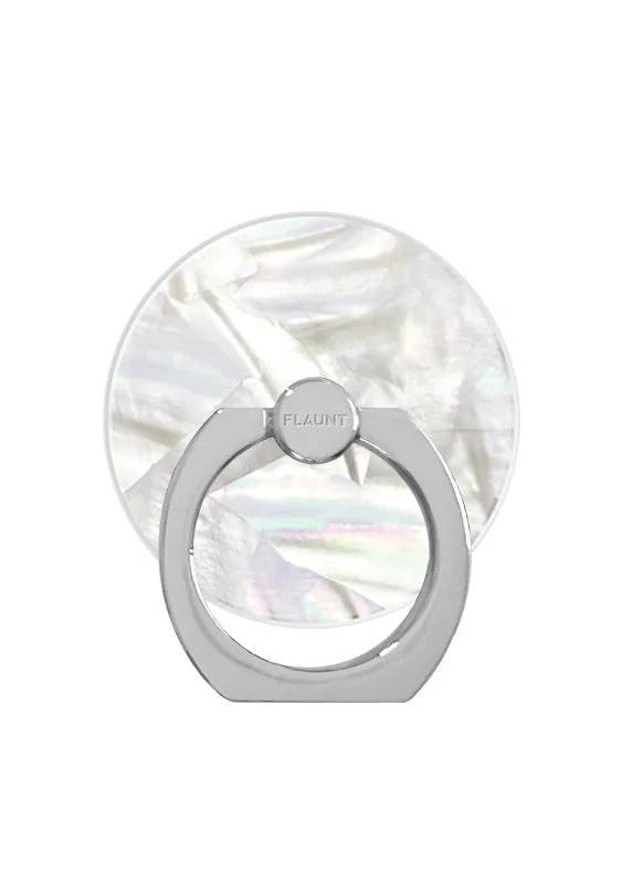 Geo White Mother of Pearl Phone Ring