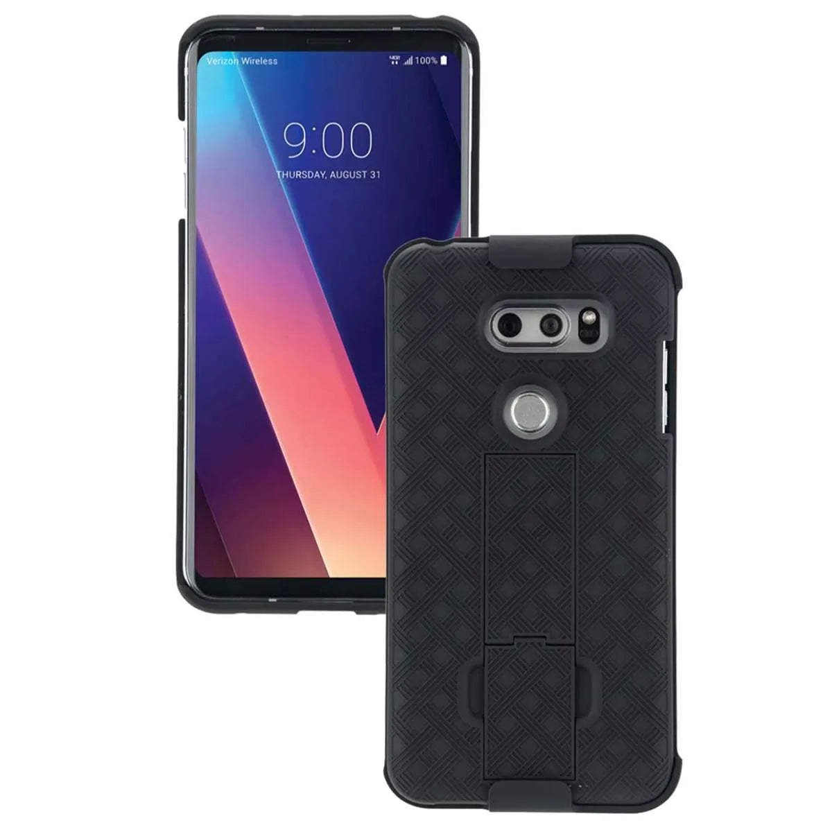 LG V30 / V30+ / V30S Belt Clip Holster Phone Case (Side Open)