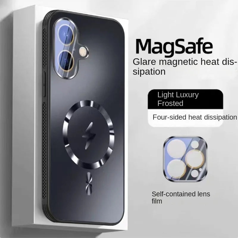 Magnetic Shockproof Full Coverage with Lens Protect Phone Case for iPhone 16 15 14 13 Series