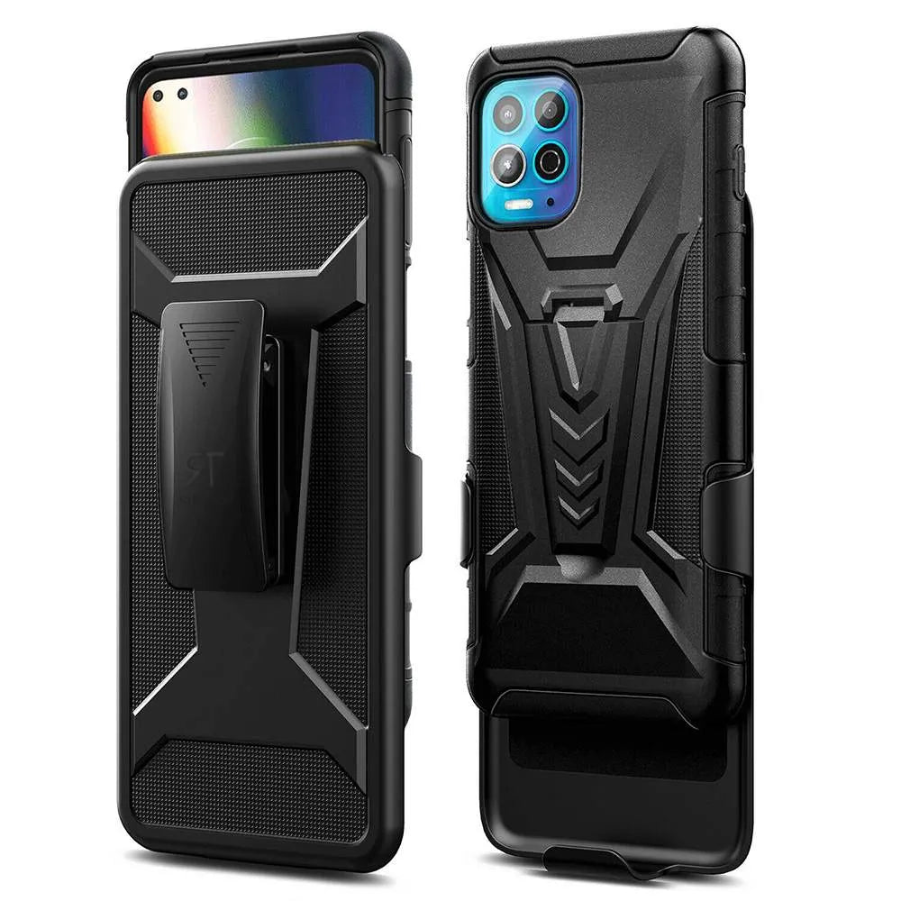 Motorola Moto Edge S (2021) Dual-Layer Holster Case with Kickstand