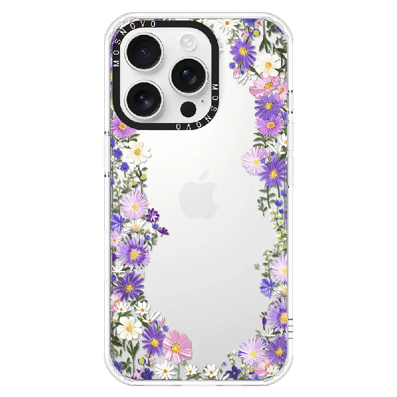 Purple Daisy Garden Phone Case - iPhone 16 Pro Case