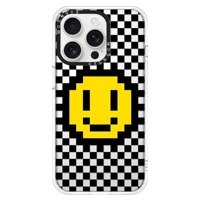 Smile Checkered Phone Case - iPhone 16 Pro Case