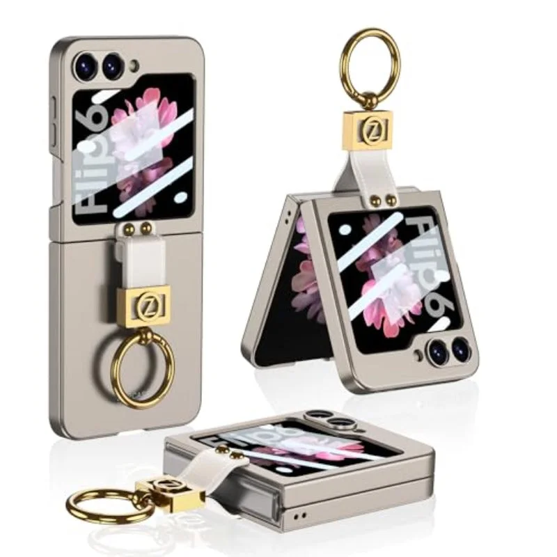 With Ring Stand Ultra-Thin Phone Case With Built-in Small Screen For Samsung Galaxy Z Flip 6