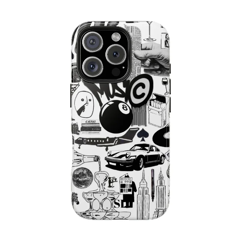 Black and White Collage iPhone 16 Case