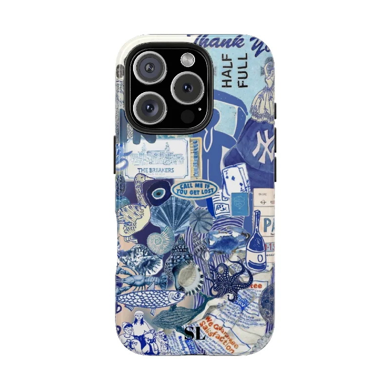 Blue Collage iPhone 16 Case