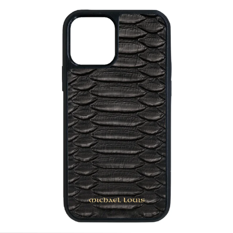 Genuine Black Python iPhone 15 Pro Case