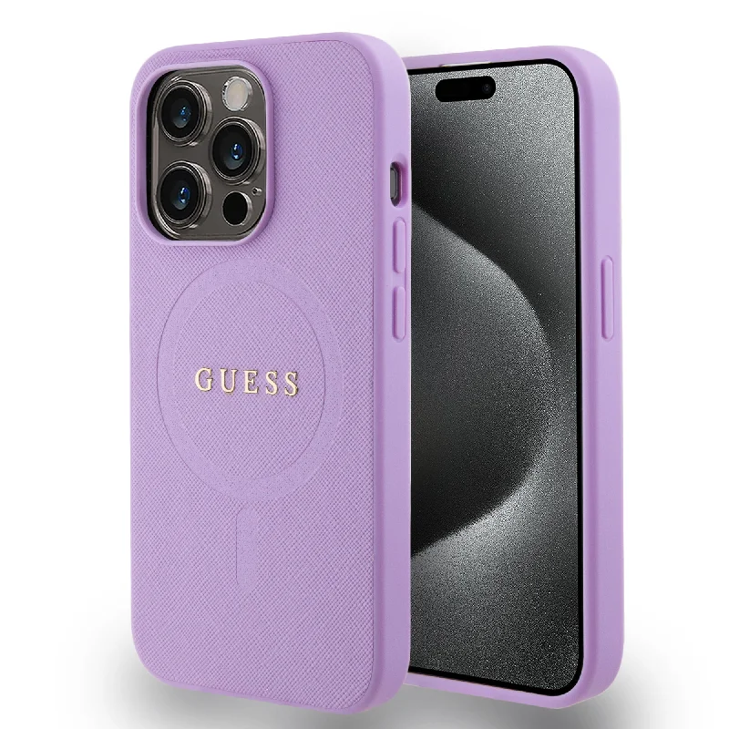 iPhone 15 Pro - PU Saffiano Purple Hard Case Magsafe - GUESS