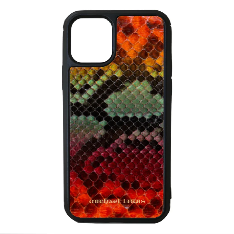 Limited Edition Genuine Multicolor "1" Python Snakeskin iPhone 15 Pro Case