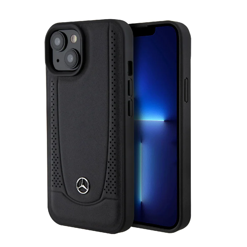 iPhone 15 - Leather Black Hard Case Urban - Mercedes-Benz