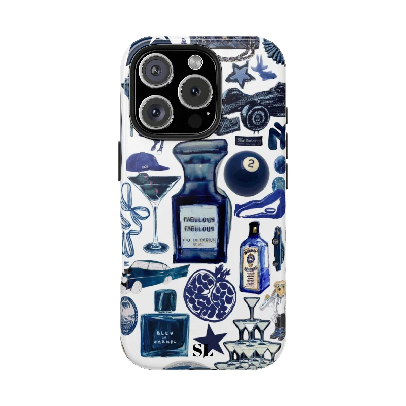 Navy Blue Collage iPhone 16 Case