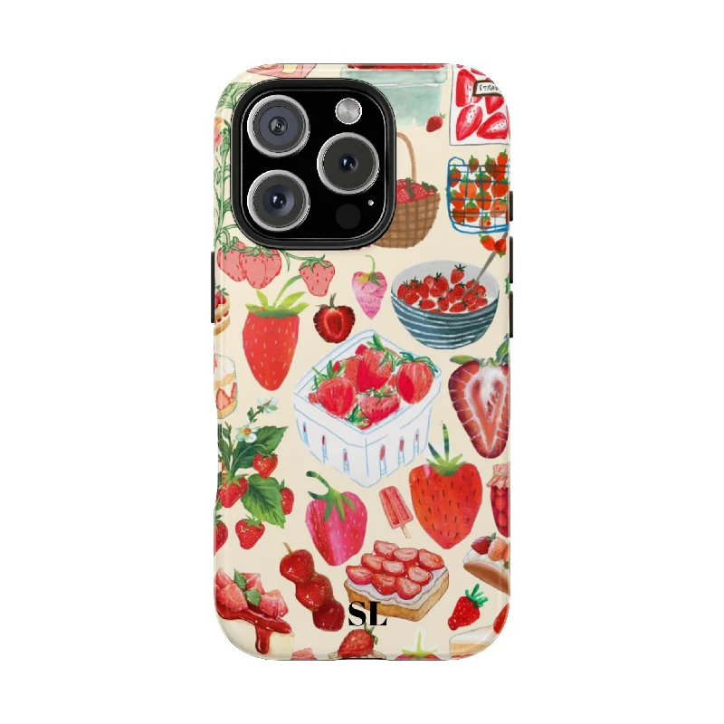 Strawberry Collage iPhone 16 Case