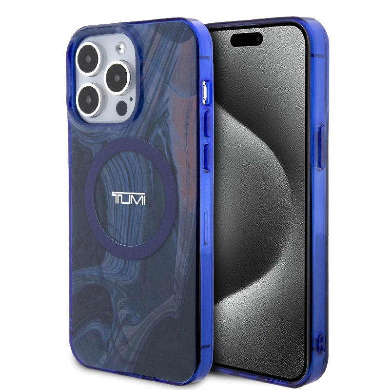 iPhone 15 Pro - PC/TPU Navy Hard Case Double Layer Magsafe Liquid Print - TUMI