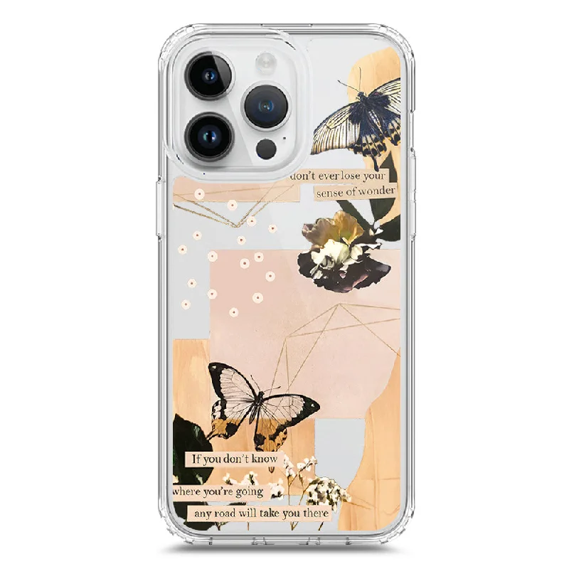 Aesthetic Butterfly Design - Design 4 - Soft Phone Case - Crystal Clear Case - iPhone 15 Pro