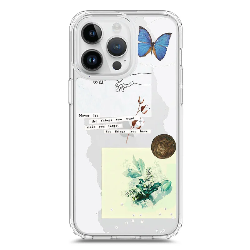 Aesthetic Collage Design - Design 3 - Soft Phone Case - Crystal Clear Case - iPhone 15 Pro