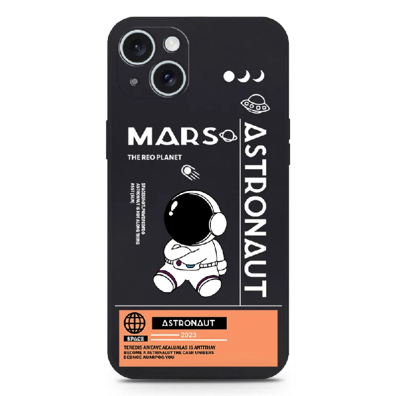 Astronaut Series Soft Phone Case - Silica Gel Case - Black - iPhone 15 Plus