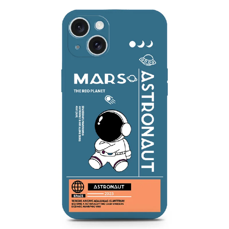 Astronaut Series Soft Phone Case - Silica Gel Case - Blue - iPhone 15