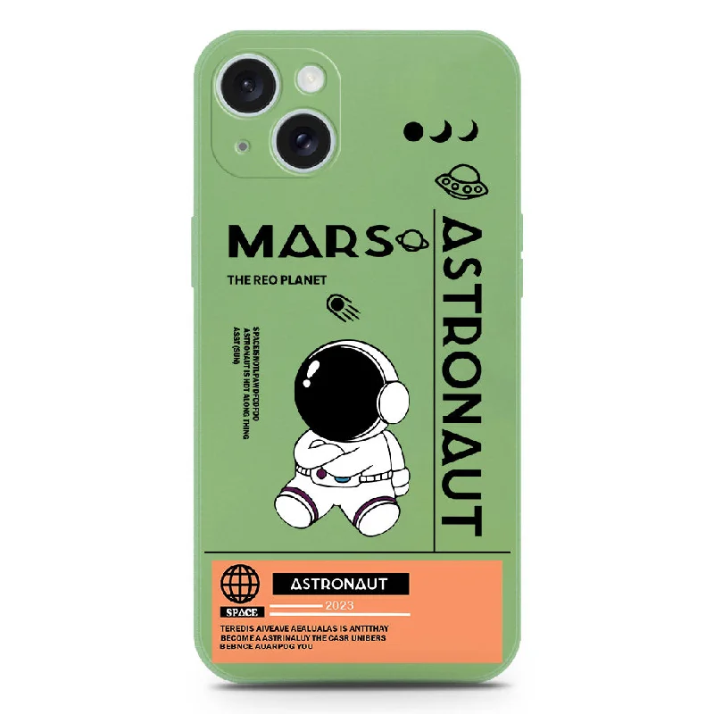 Astronaut Series Soft Phone Case - Silica Gel Case - LightGreen - iPhone 15