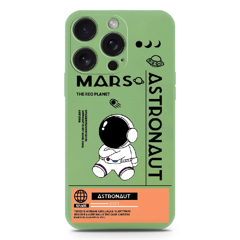 Astronaut Series Soft Phone Case - Silica Gel Case - LightGreen - iPhone 15 Pro Max