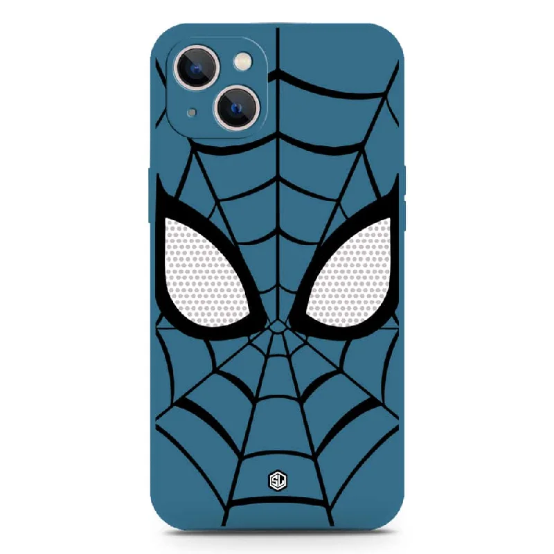 Cool Spider Design Soft Phone Case - Silica Gel Case - Blue - iPhone 13 Mini