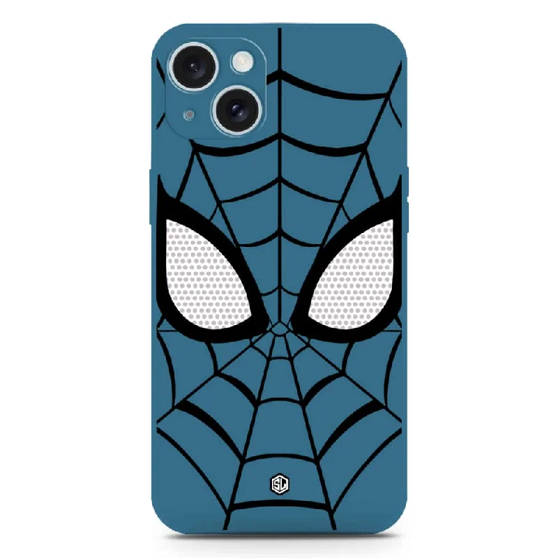 Cool Spider Design Soft Phone Case - Silica Gel Case - Blue - iPhone 15