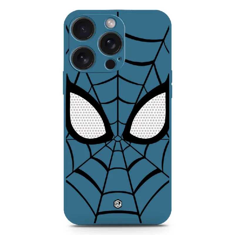 Cool Spider Design Soft Phone Case - Silica Gel Case - Blue - iPhone 15 Plus