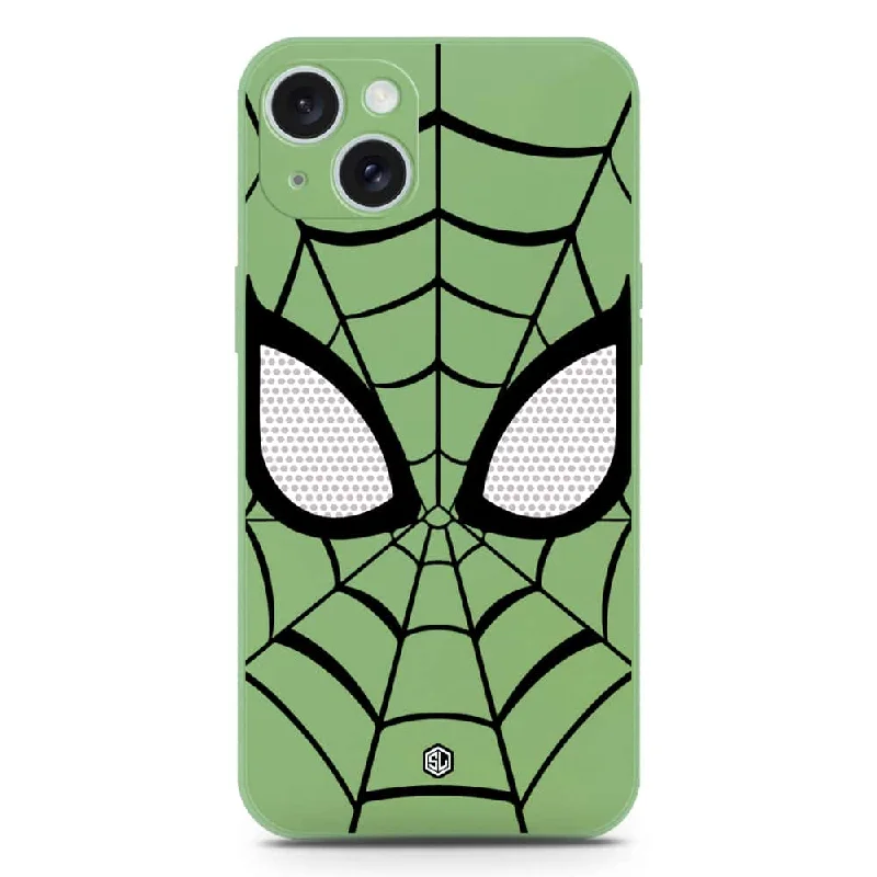 Cool Spider Design Soft Phone Case - Silica Gel Case - LightGreen - iPhone 15