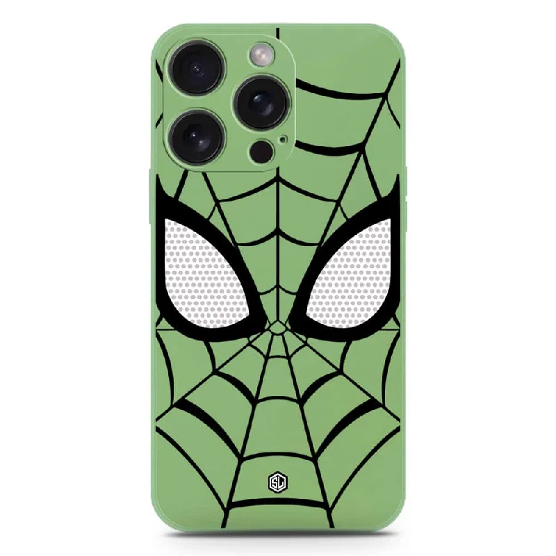 Cool Spider Design Soft Phone Case - Silica Gel Case - LightGreen - iPhone 15 Pro Max