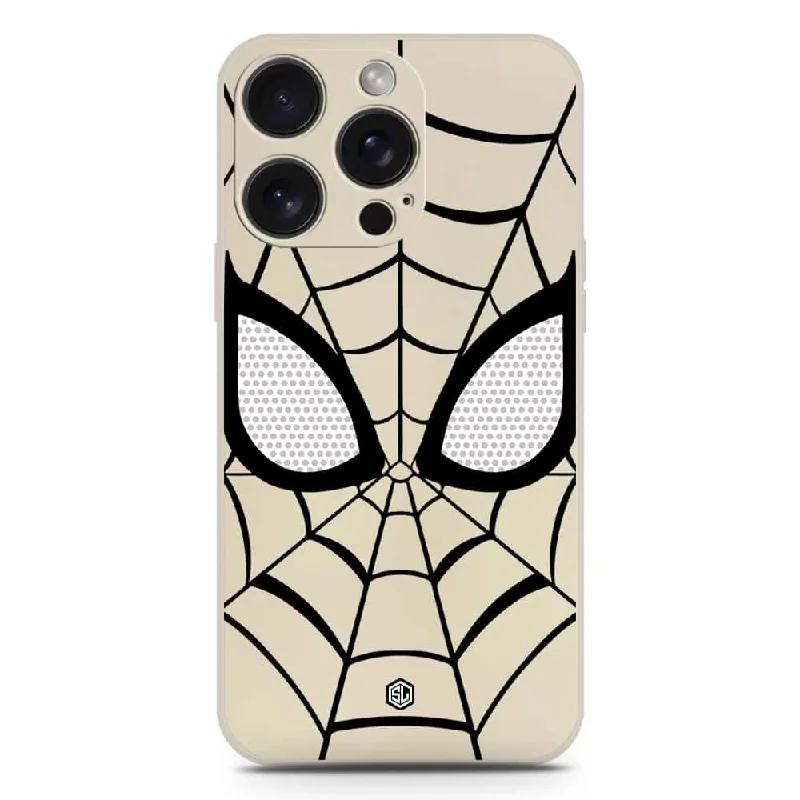 Cool Spider Design Soft Phone Case - Silica Gel Case - Offwhite - iPhone 15 Pro