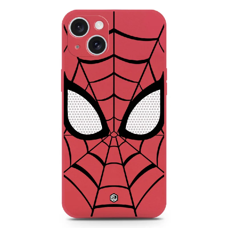 Cool Spider Design Soft Phone Case - Silica Gel Case - Dark Red - iPhone 15