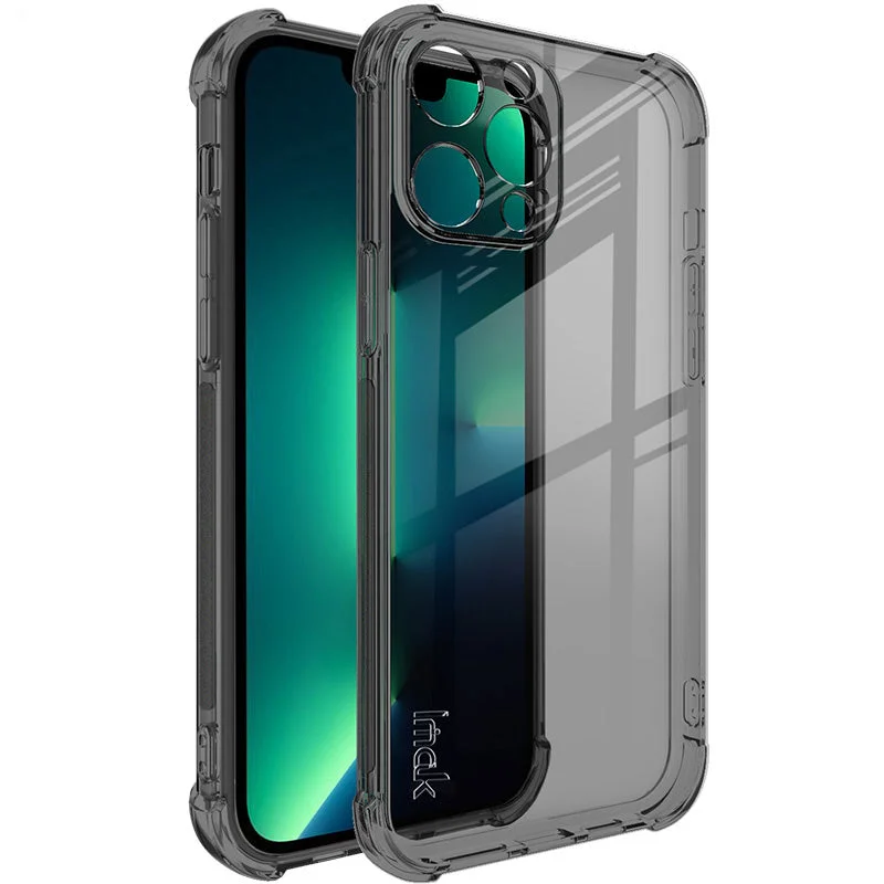 IMAK Reinforced Shock-Absorbing Corners Flexible TPU Phone Back Cover with Screen Protector for iPhone 13 Pro 6.1 inch