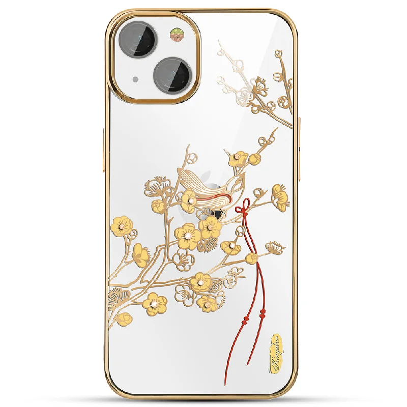 KINGXBAR Anti-Scratch Phone Case Stylish Rhinestone Decoration Electroplating Protective Cover for iPhone 13 6.1 inch