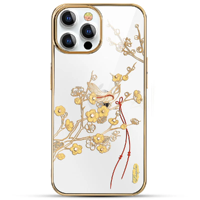 KINGXBAR Rhinestone Decorated Phone Case Electroplating Anti-Scratch Protective Cover for iPhone 13 Pro 6.1 inch