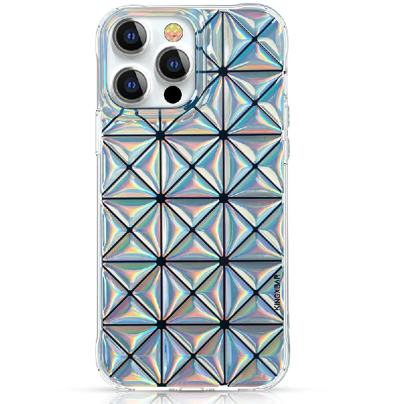 KINGXBAR TPU + PC Hybrid Phone Case for iPhone 13 Pro 6.1 inch, IMD Patterns Transparent Soft TPU Non-Yellowing Edging Phone Case