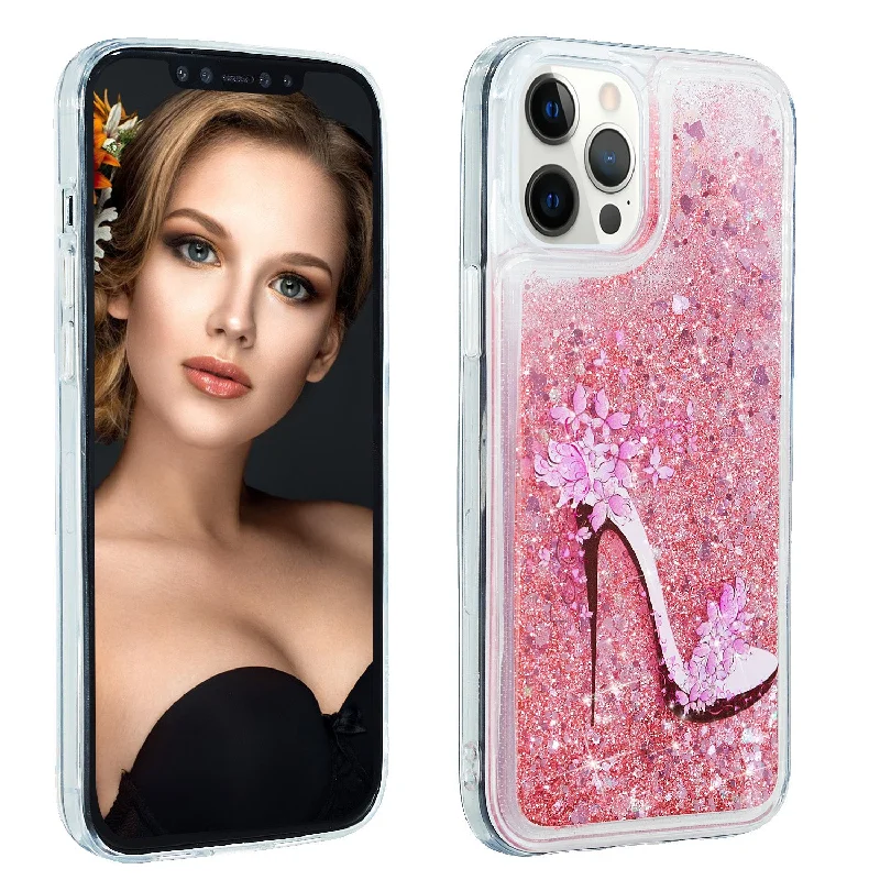 Mobile Phone Case Lightweight Fashionable Glitter Quicksand TPU Pattern Printing Phone Cover for iPhone 13 Pro Max 6.7 inch