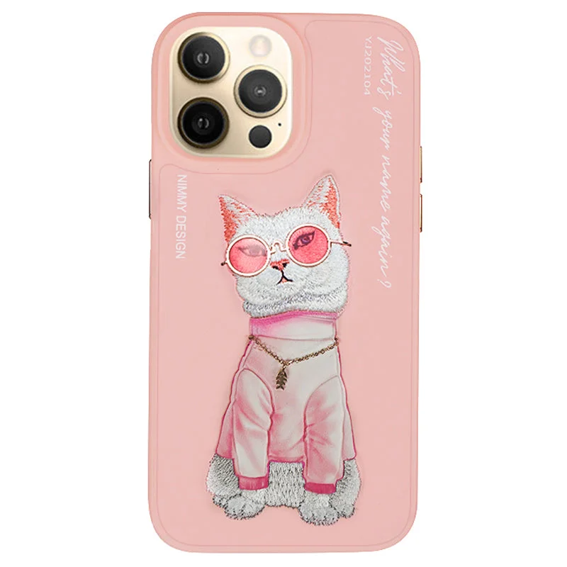 NIMMY For iPhone 13 Pro 6.1 inch Shockproof Phone Case with Embroidery Non-Slip Protective Shell Scratch Resistant Phone Cover