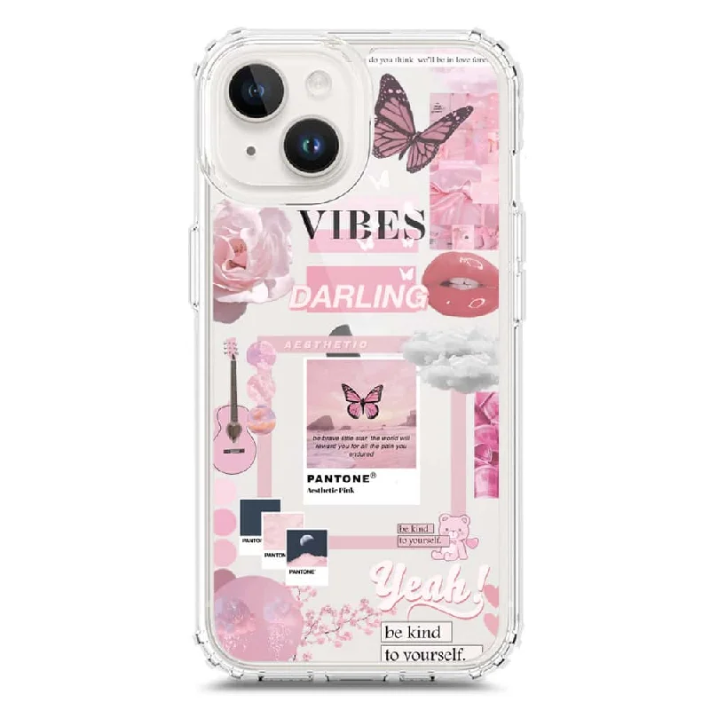 Pink Aesthetic Design Soft Phone Case - Crystal Clear Case - iPhone 15