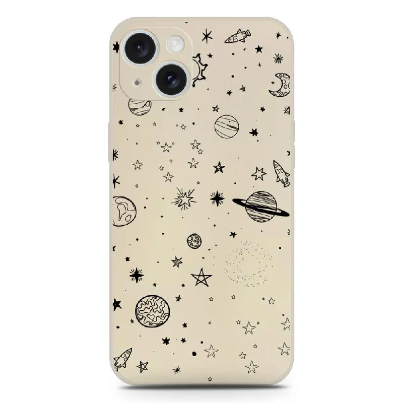 Stardust Dreams Design Soft Phone Case - Silica Gel Case - Offwhite - iPhone 15