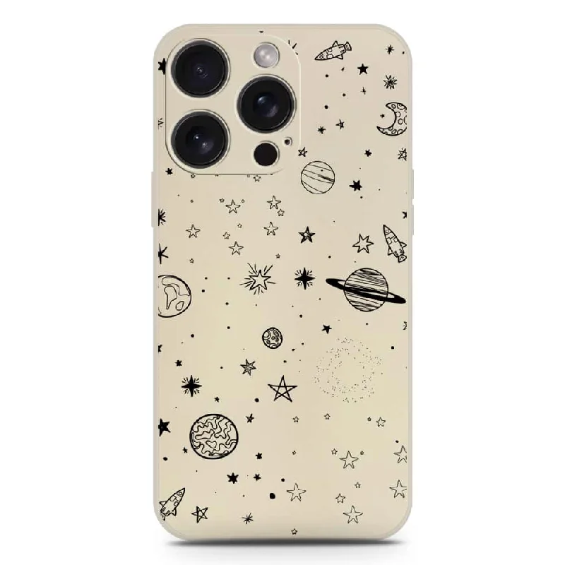 Stardust Dreams Design Soft Phone Case - Silica Gel Case - Offwhite - iPhone 15 Pro