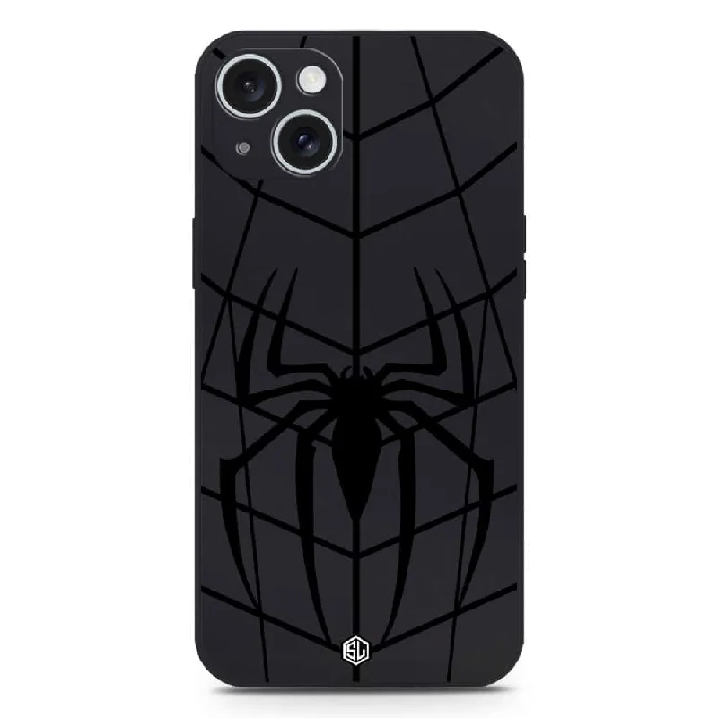 X-Spider Design Soft Phone Case - Silica Gel Case - Black - iPhone 15 Plus