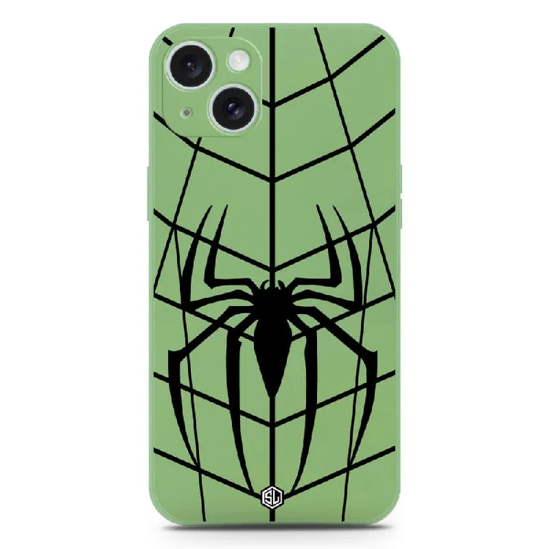 X-Spider Design Soft Phone Case - Silica Gel Case - LightGreen - iPhone 15