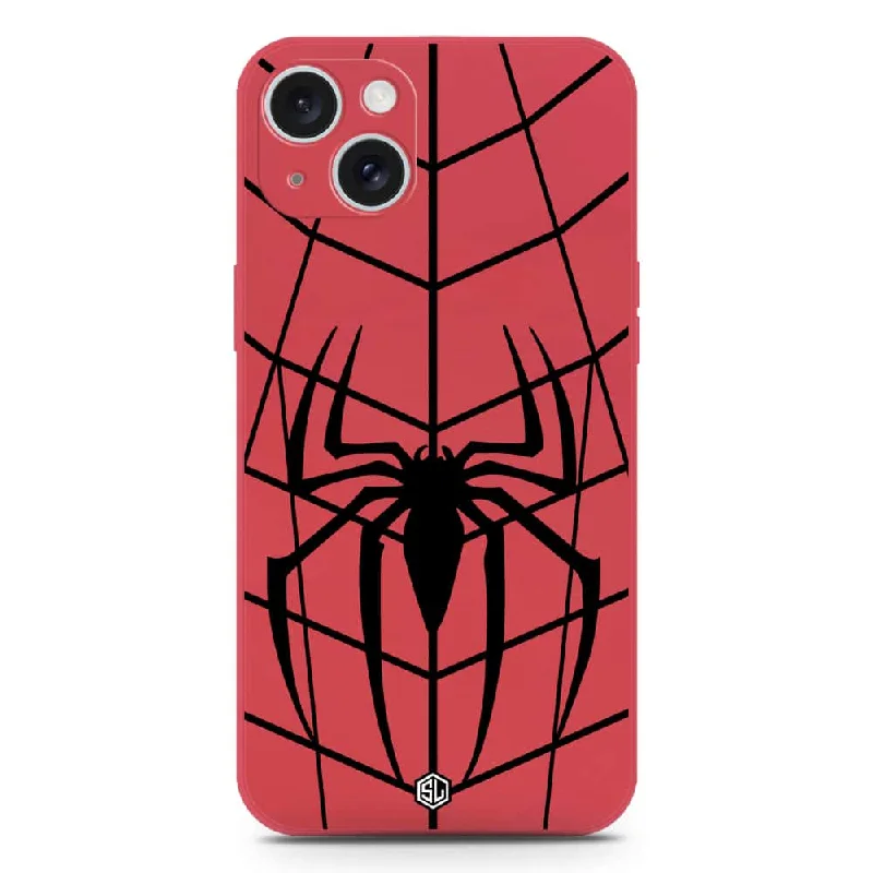 X-Spider Design Soft Phone Case - Silica Gel Case - Dark Red - iPhone 15